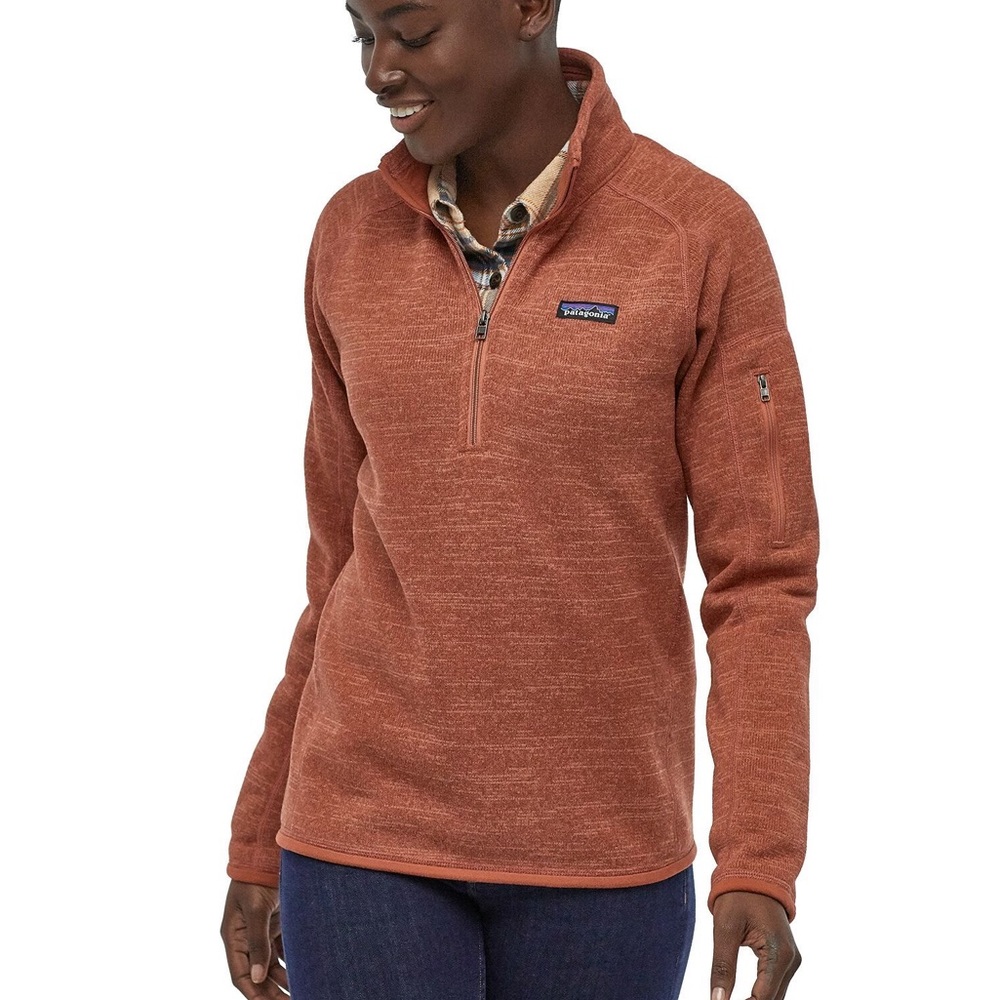PATAGONIA BETTER SWEATER, Orange Half Zip Pullover, SZ. S